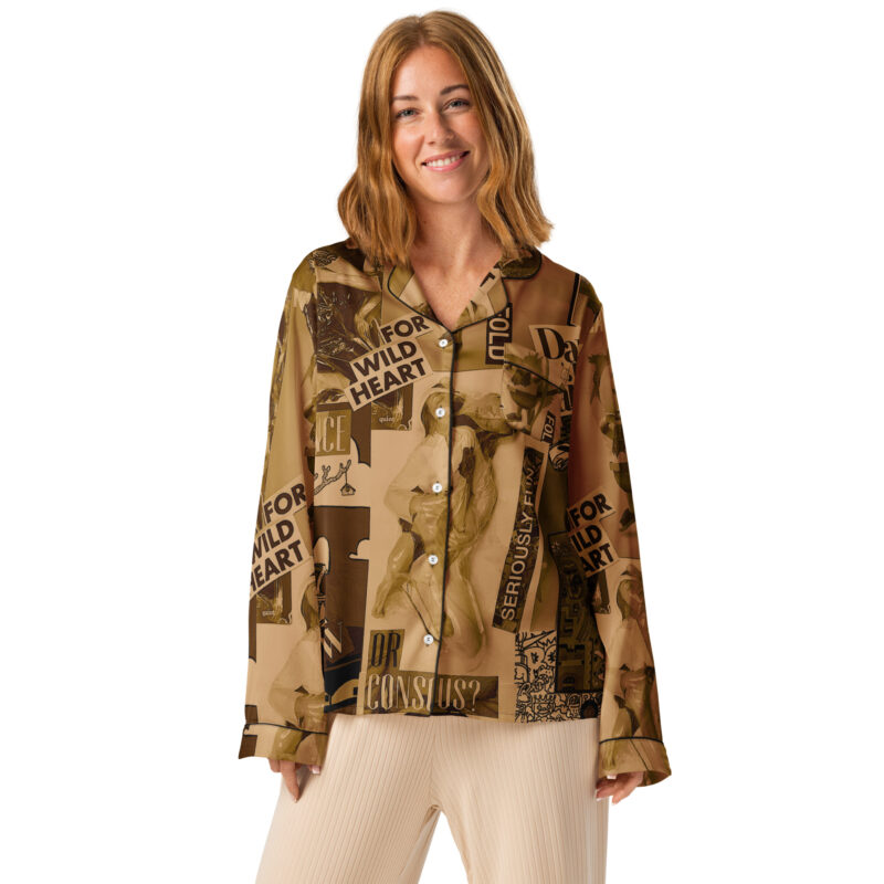 Top pigiama da donna a maniche lunghe