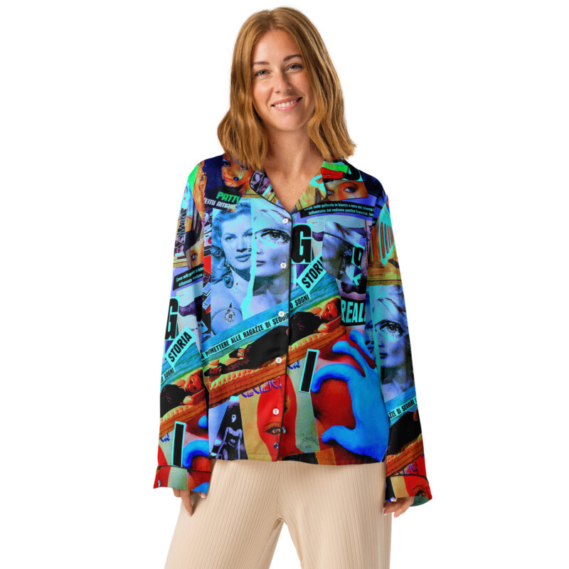 Top pigiama da donna a maniche lunghe