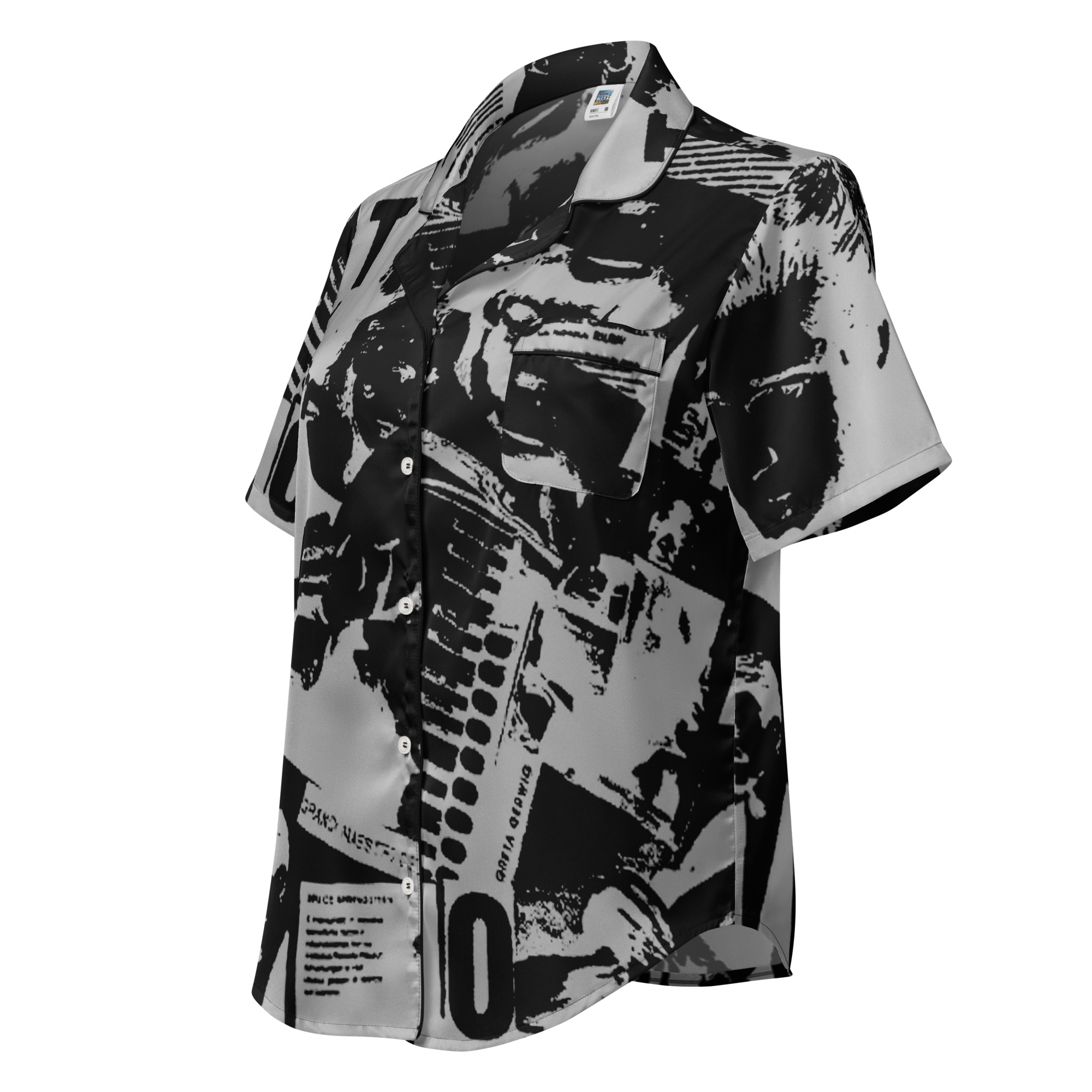 Top pigiama da donna a maniche corte con stampa all over